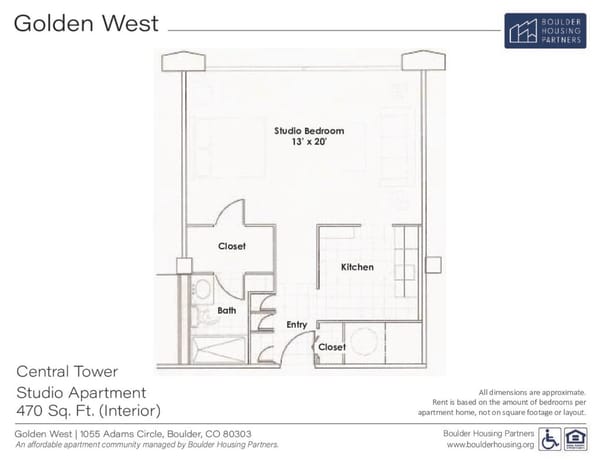 Studio Floor Plan – Central Tower