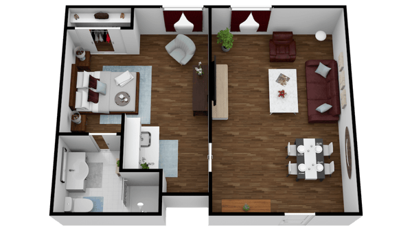 Curavistas Highline 1 Bedroom Rendering