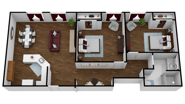Curavistas Highline 2 Bedroom Rendering