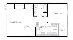 1 Bedroom Apartment Floor Plan