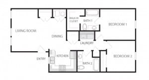 2 Bedroom Apartment Floor Plan