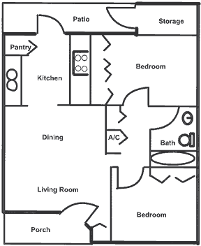 2 Bedroom Floor Plan