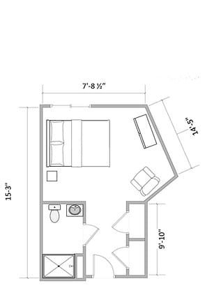 Suite A floor plan of Viva Senior Living at Easley