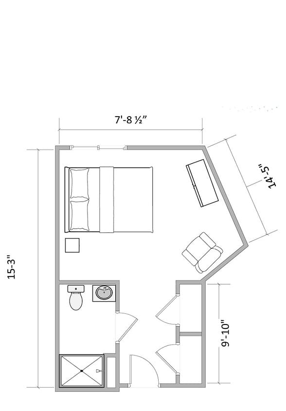 Suite A floor plan of Viva Senior Living at Easley