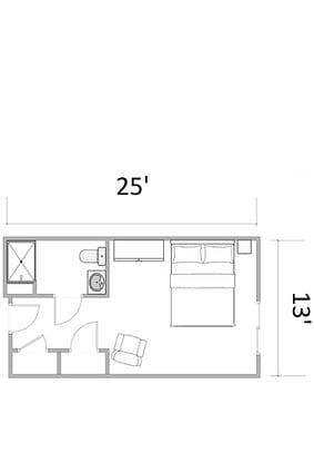 Suite B floor plan of Viva Senior Living at Easley
