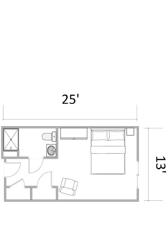 Suite B floor plan of Viva Senior Living at Easley