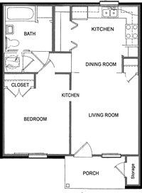 One Bedroom / One Bath - 572 Sq. Ft.