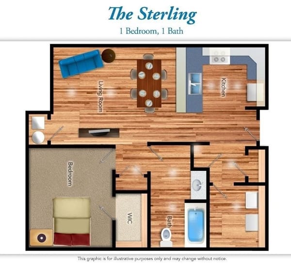 1 Bedroom Floorplan