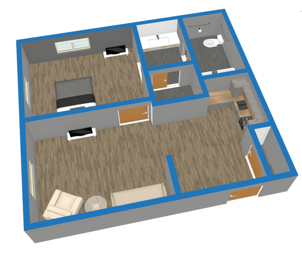 One Bedroom Floor Plan