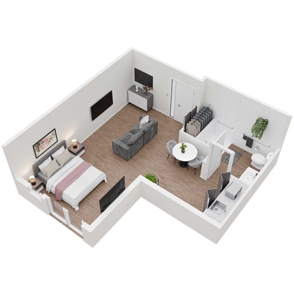 Somerset House 3D senior living apartments assisted living unit 3