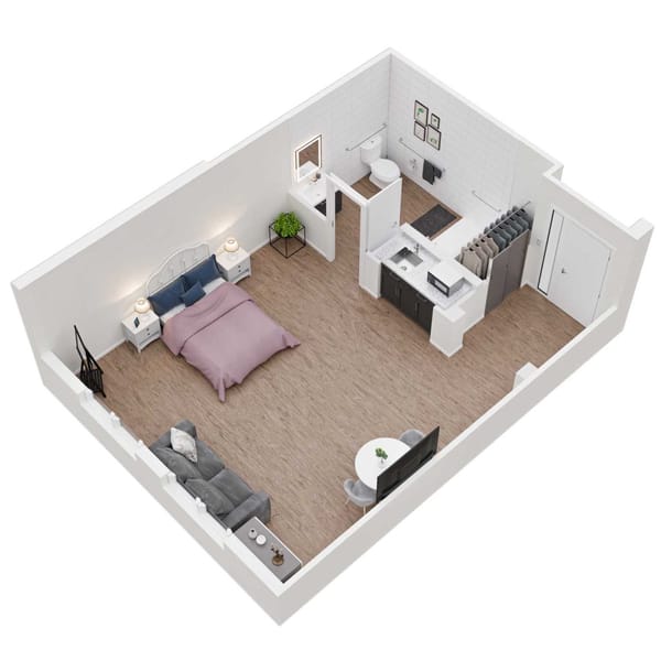 Somerset House 3D senior living apartments assisted living unit 1