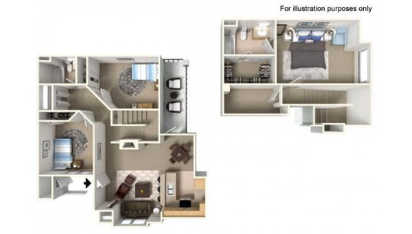 Castle Peak Floor Plan - 3 bedrooms and 2 bathrooms