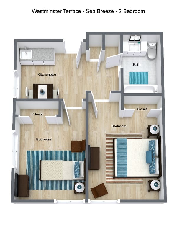 Sea Breeze - 2 Bedroom Floor Plan