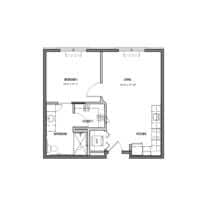 1-Bedroom Deluxe Floor Plan