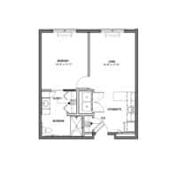 1-Bedroom Moderate Floor Plan