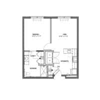 1-Bedroom Moderate Deluxe Floor Plan
