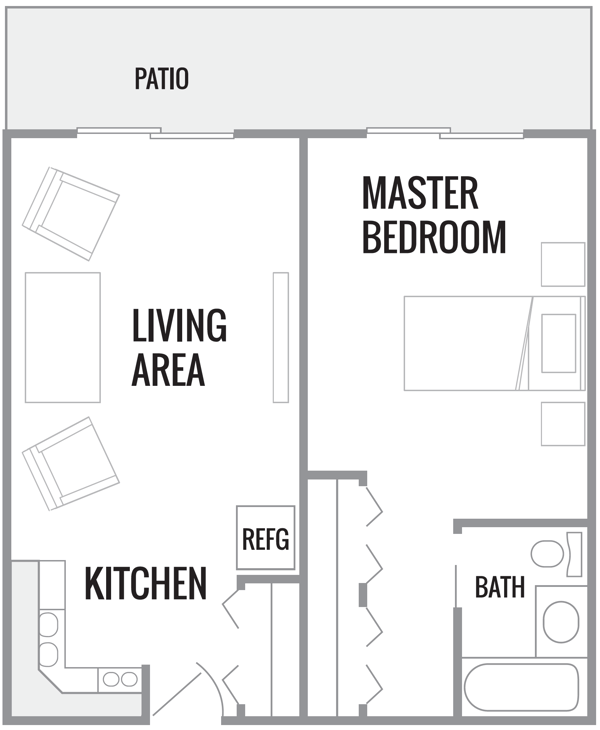 IL - Floor Plan - 1 Bedroom