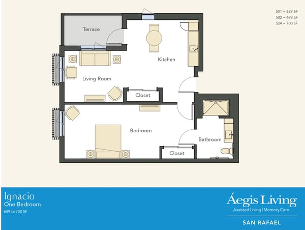 One bedroom floor plan