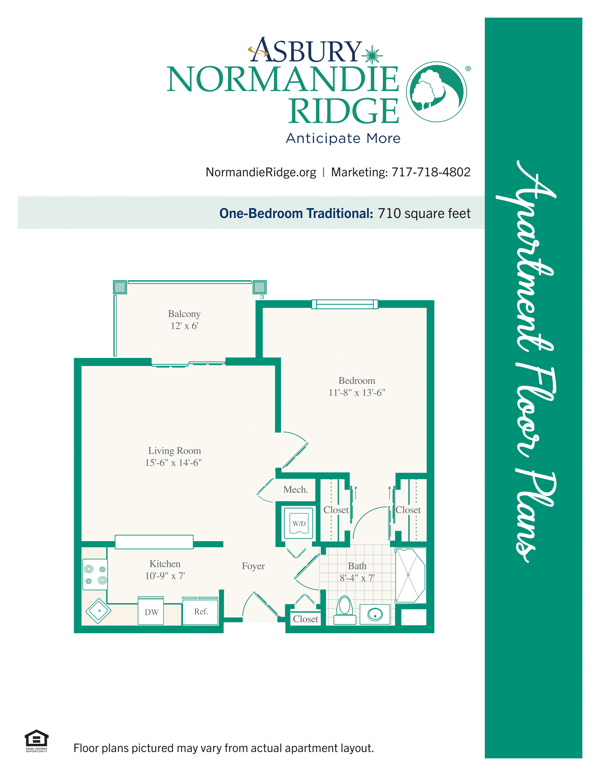 1 BR Traditional Floor Plan
