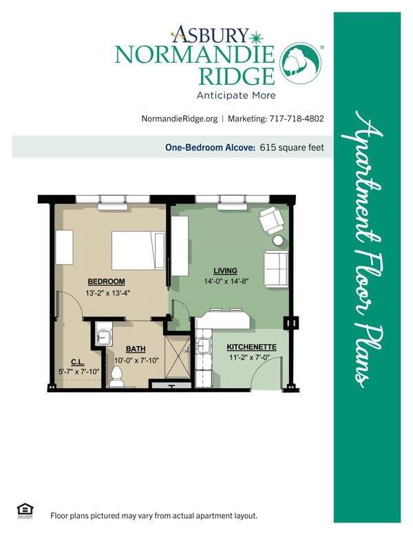 1BR Alcove Floor Plan