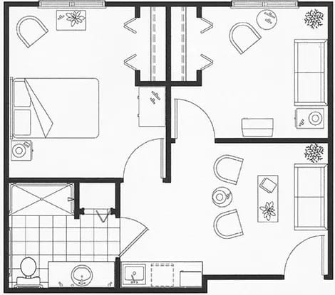 Deluxe One Bedroom Layout