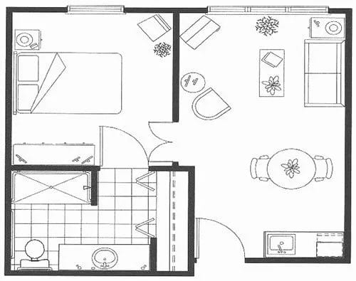 One Bedroom Layout