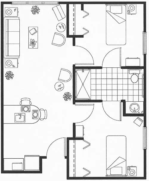 Deluxe Two Bedroom Layout