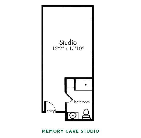 item Floor Plans and Virtual Tour Apartments_Memory Care Studio Floor Plan