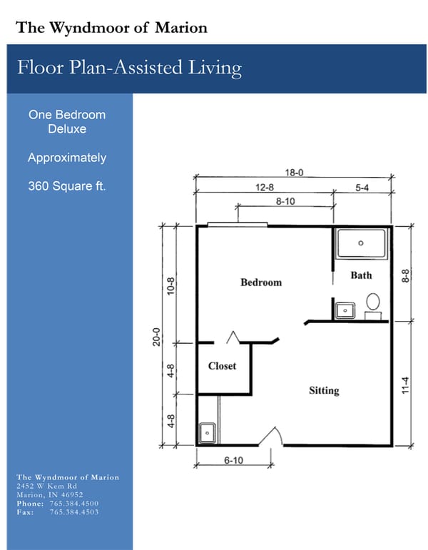 One Bedroom deluxe floorplan