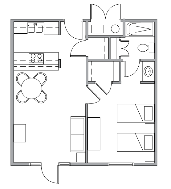 One Bedroom Floorplan