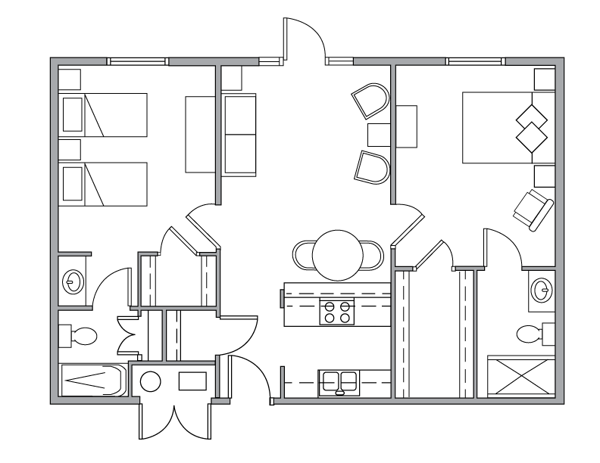 Two Bedroom Floorplan