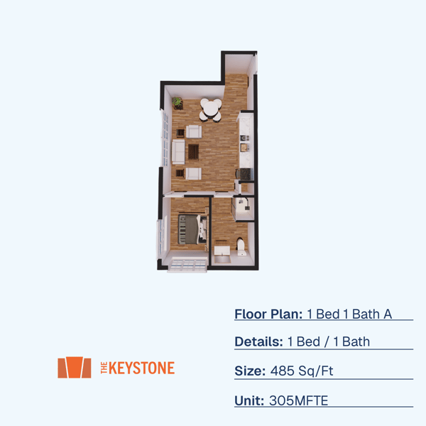 1 Bed 1 Bath A