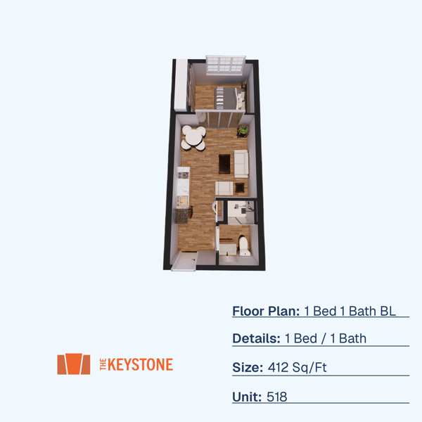 1 Bed 1 Bath BL