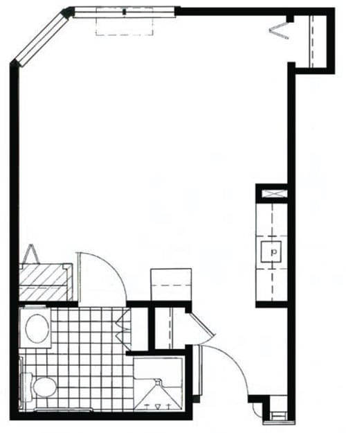 Assisted Living Studio C Floorplan