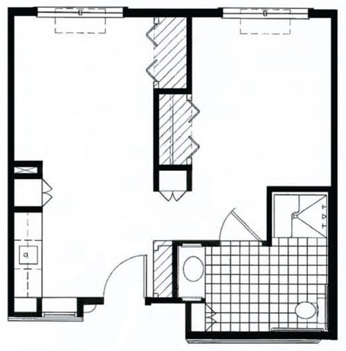 Assisted Living Apartment D Floorplan