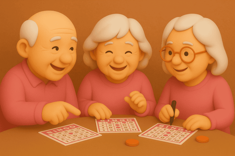 Seniors playing bingo