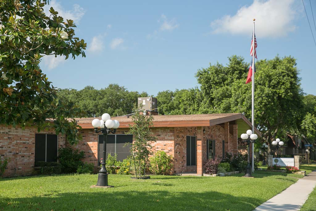 Exterior view of the nursing home building.