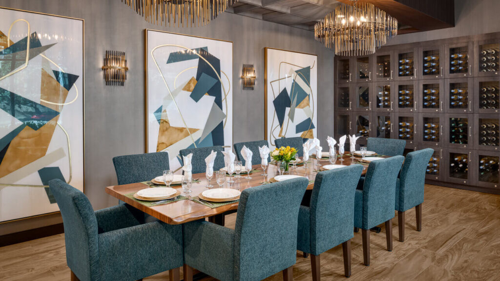 Elegant dining room setup with modern decor