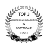 Award badge for top assisted living facilities