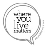 Logo with the phrase 'where you live matters'