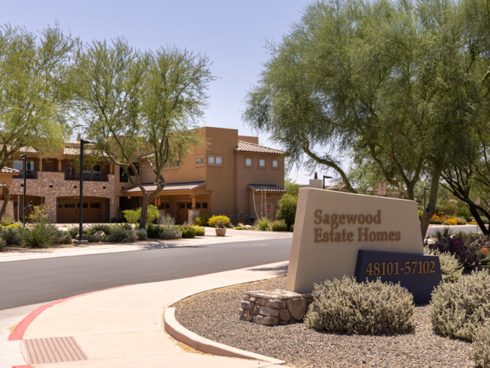 Exterior view of Sagewood Estate Homes entrance