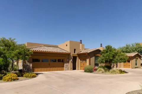 Exterior view of a facility with landscaping