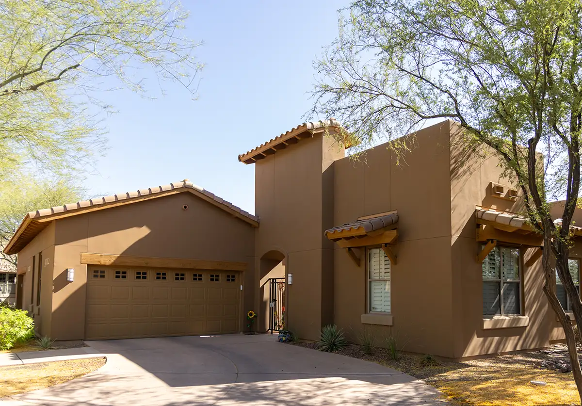 Exterior view of a residential building at the facility