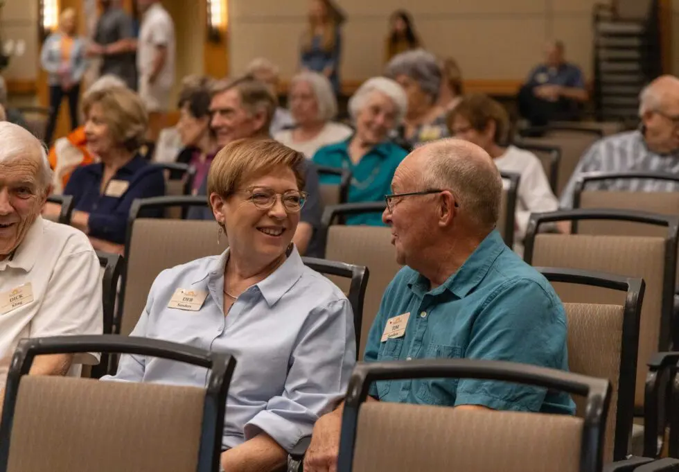 Residents enjoying conversation in a common area