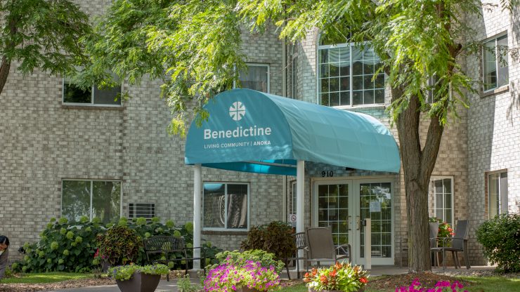 Exterior view of the Benedictine Living Community entrance