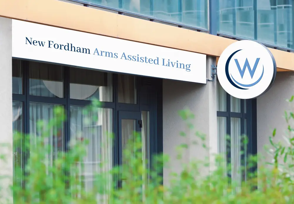 Signage of New Fordham Arms Assisted Living facility