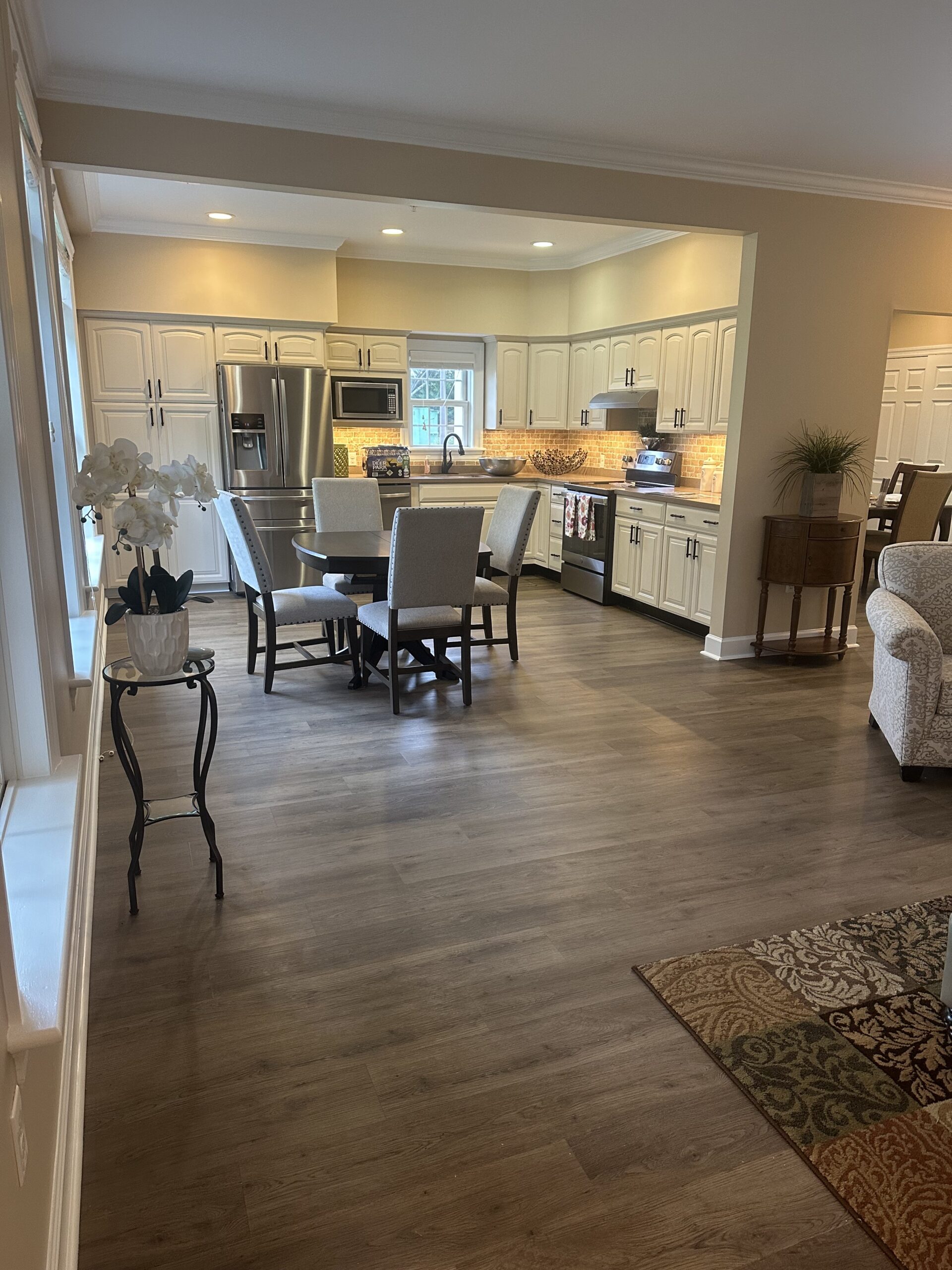 Bright kitchen area in a senior living facility