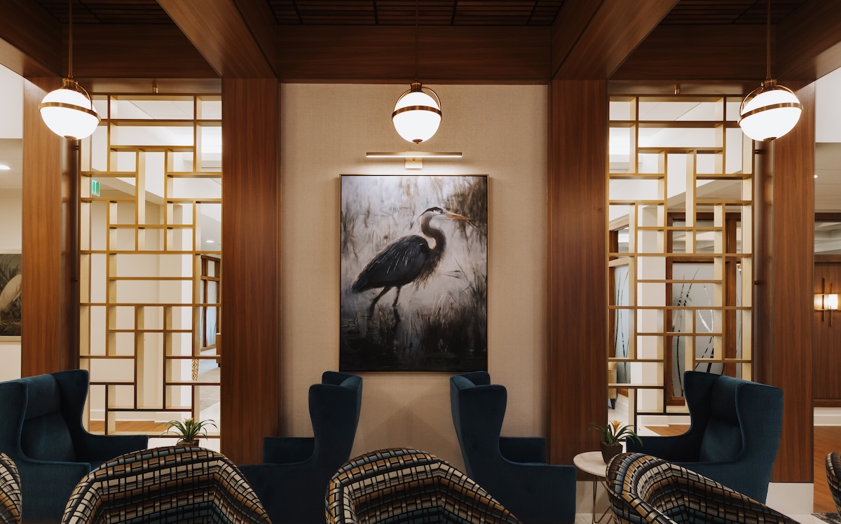 Stylish interior common area with modern decor