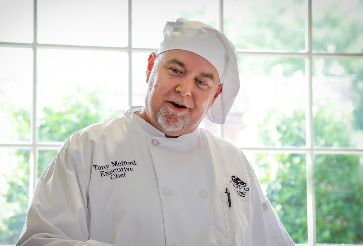 Executive chef giving a presentation in the kitchen