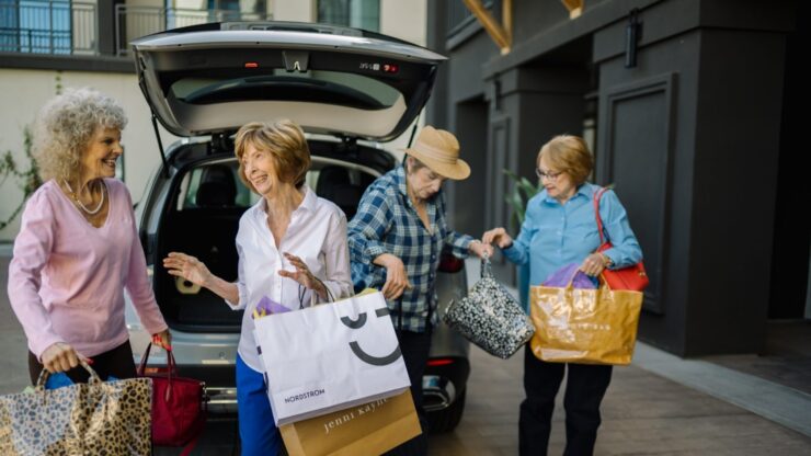 Residents shopping and enjoying a community outing